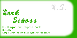 mark siposs business card
